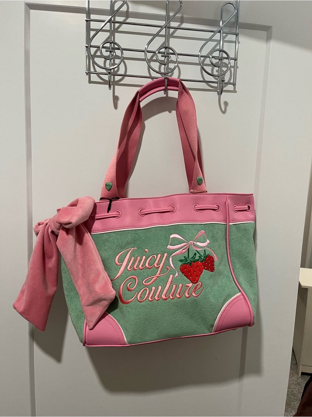 Juicy Couture Pink and Mint Strawberry Tote